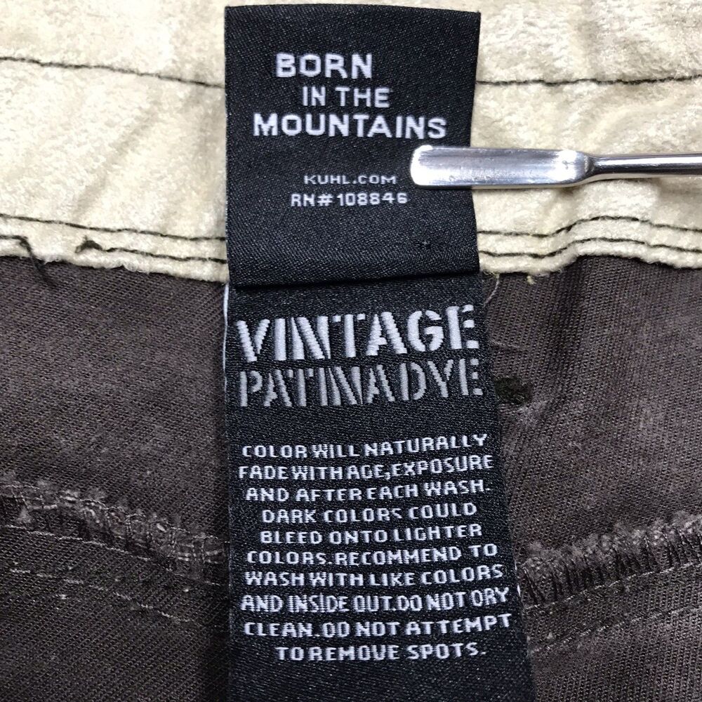 KUHL Rydr Pants Men 36x32 Brown Vintage Patina Dye Articulated Knee Hiking Work - Picture 16 of 16